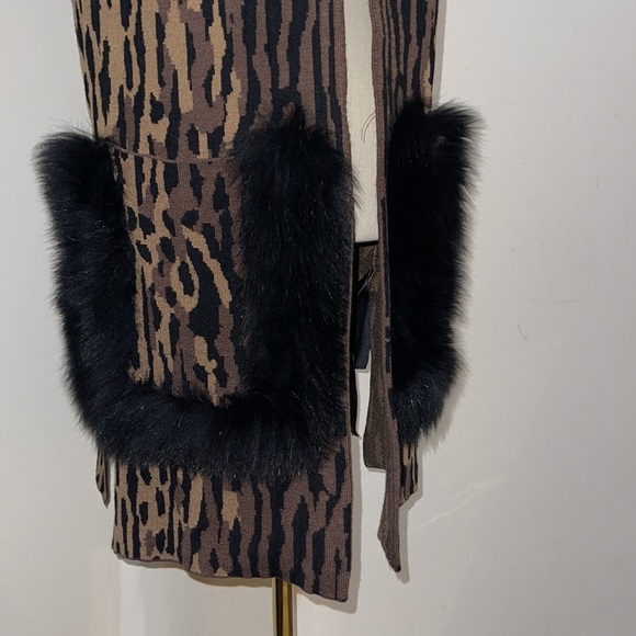 Kobi Halperin Ginnette Fur Trimmed Sweater Vest L - Picture 3 of 11